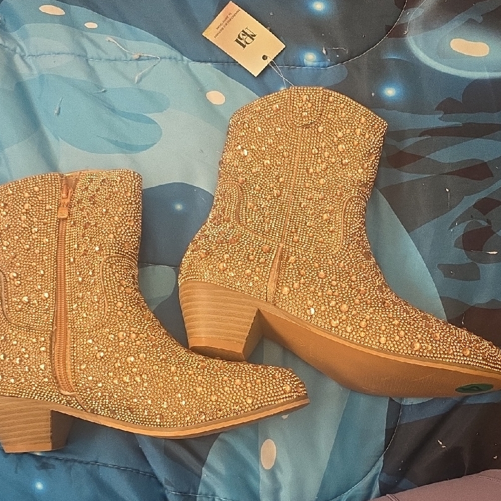 Girl's Glittering Ankle Boots Sz 4